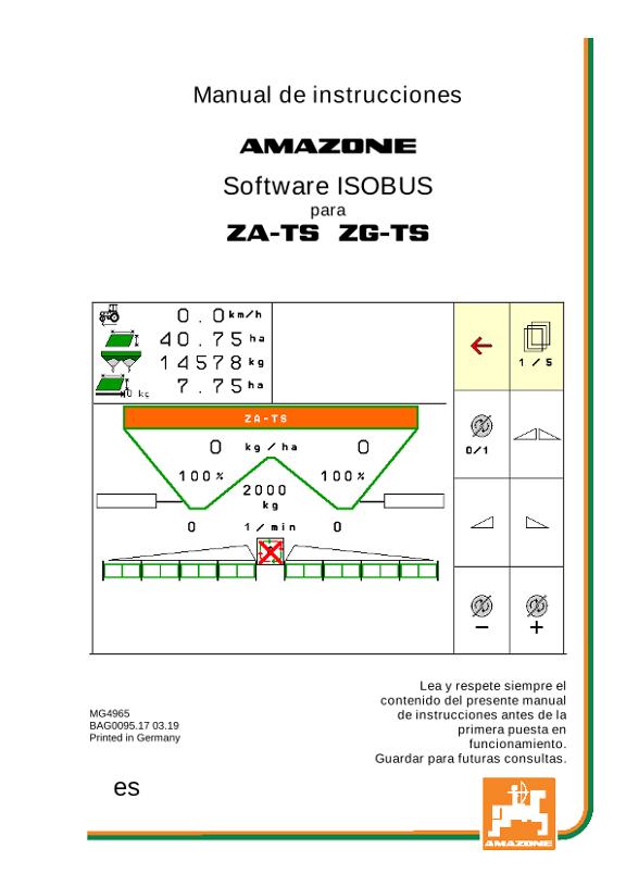 Manual del operador ISOBUS SOFTWARE ZA-TS / ZG-TS