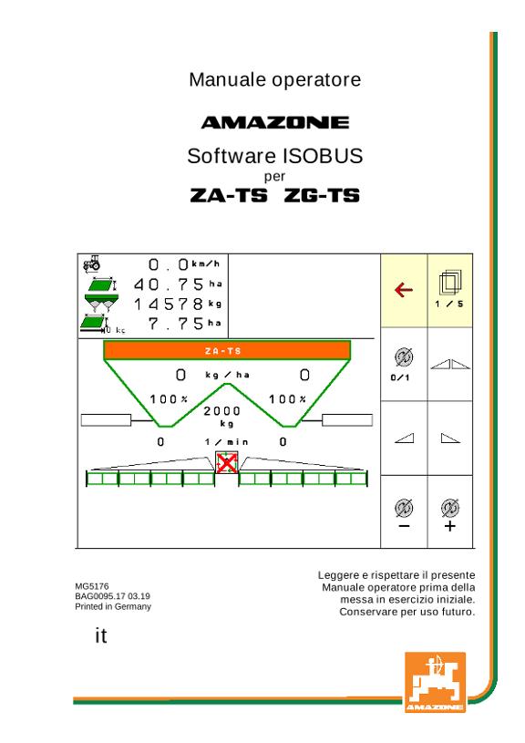 Manuale di intruzioni ISOBUS SOFTWARE ZA-TS / ZG-TS 