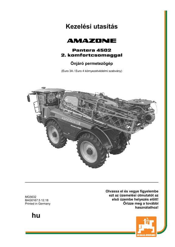 Kezelési útmutató Pantera 4502 CP2 Euro 3A/4