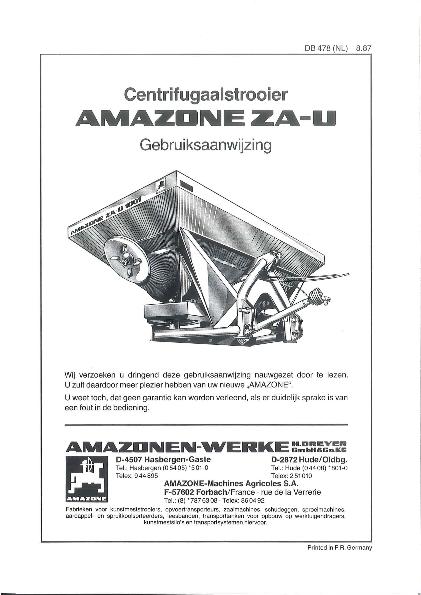 Bedieningshandleiding ZA-U (08/87)