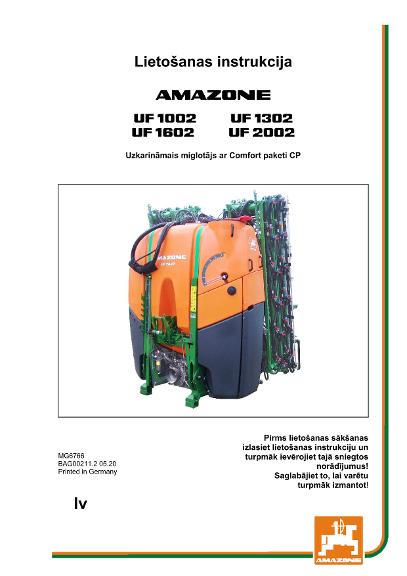 Ekspluatācijas instrukcija UF CP 1002/1302/1602/2002