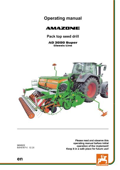 Operation manual AD 3000 SUPER CLASSIC LINE