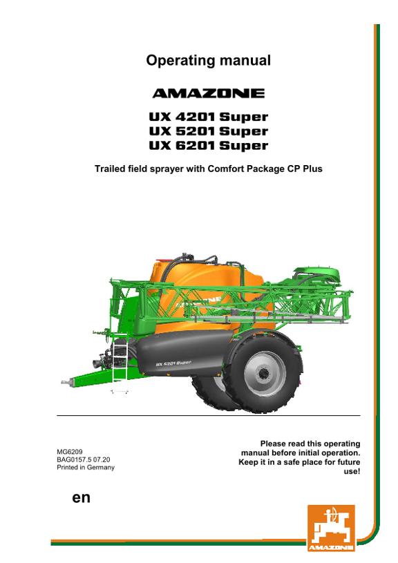 Operation manual UX 4/5/6201 SUPER CP PLUS 