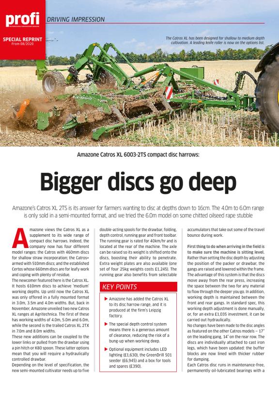 Compact disc harrow Amazone CatrosXL 6003-2TS - Special Reprint profi 08-2020