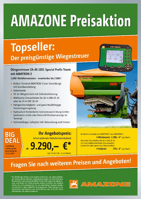 Kundenstopper AMAZONE Preisaktion Düngerstreuer