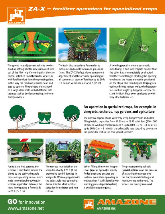 Flyer ZA-X – fertilizer spreaders for specialized crops