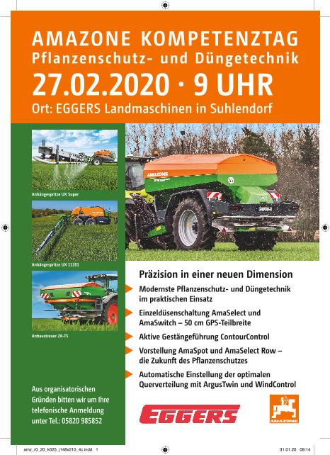 Anzeige AMAZONE KOMPETENZTAG Pflanzenschutz- und Düngetechnik, 148x210, 4c 
