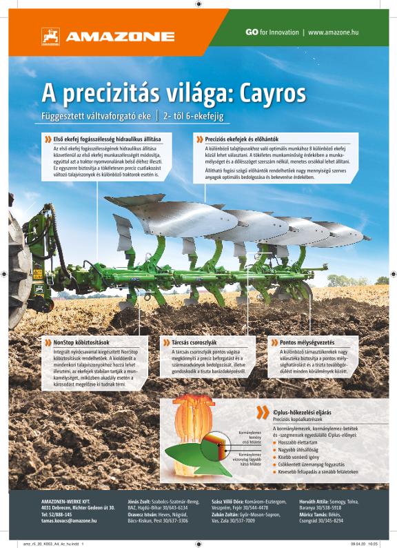 Anzeige „A precizitás világa: Cayros“, A4, 4c, hu