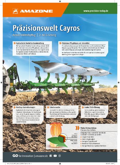Anzeige „Präzisionswelt Cayros“, A4, 4c