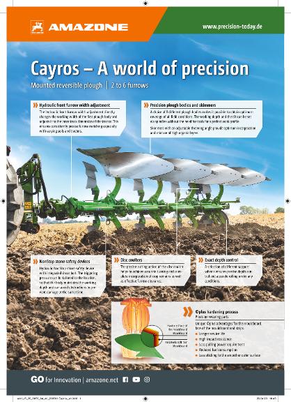 Advertisement "Cayros – A world of precision", A4, 4c, en