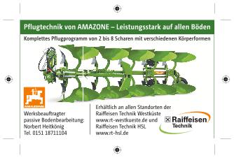 Anzeige „Pflugtechnik von AMAZONE – Leistungsstark auf allen Böden“, 98x60, 4c, Z
