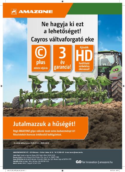 Anzeige „Ne hagyja ki ezt a Lehetoséget! Cayros váltvaforgató eke“, A4, 4c, hu