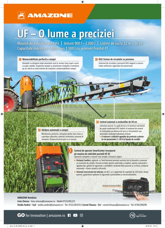Anzeige „UF – O lume a preciziei", A4, 4c, ro