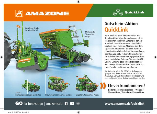 Anzeige „Gutschein-Aktion QuickLink“, 210x148, 4c