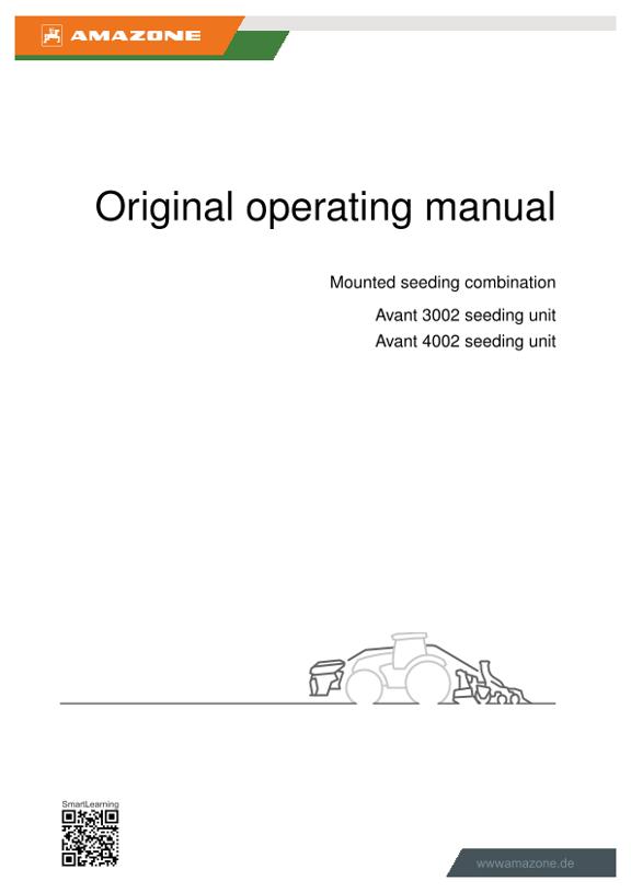 Operation manual SÄEINHEIT TSE 3000