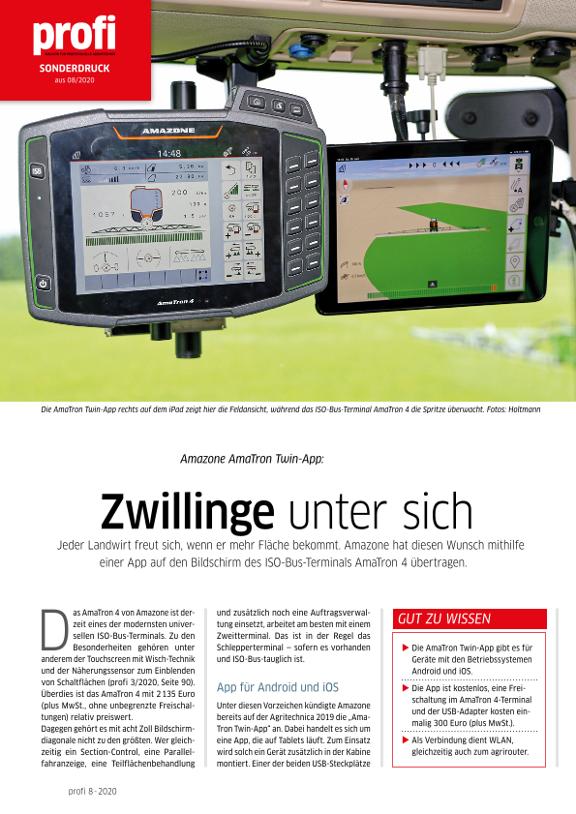 Amazone AmaTron Twin-App - Sonderdruck profi 08/2020