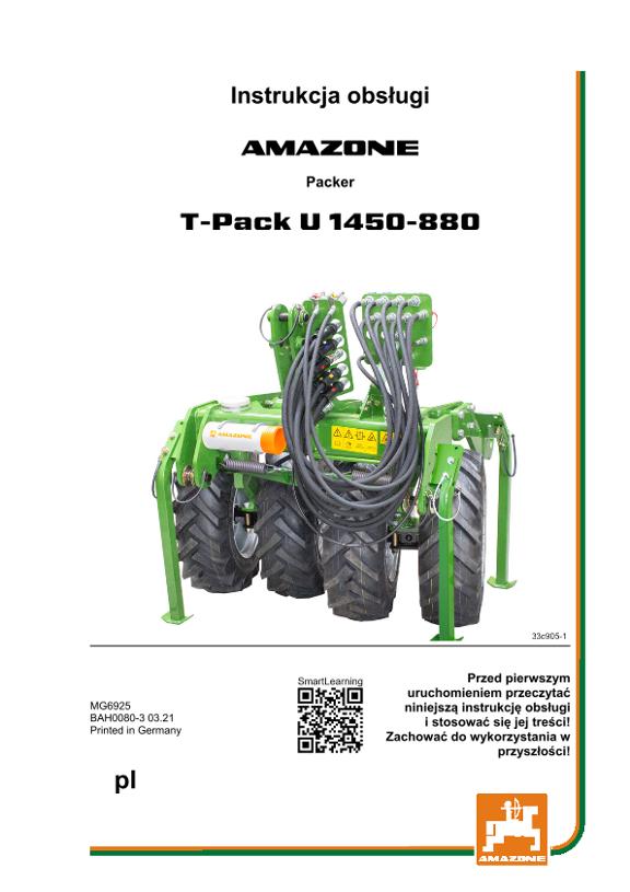 Instrukcja obsługi T-PACK U 1450-800 
