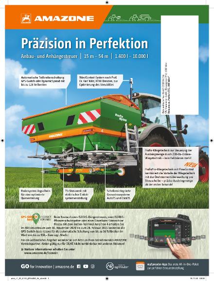 Anzeige „Präzision in Perfektion“ – Anbau- und Anhängestreuer, A4, 4c, at