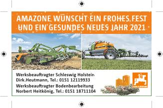 Anzeige „AMAZONE WÜNSCHT EIN FROHES FEST UND EIN GESUNDES NEUES JAHR , 99x60, 4c, Z
