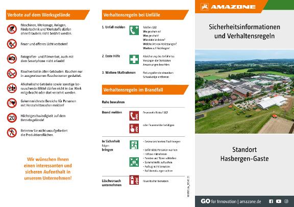 Flyer Sicherheitsinformationen und Verhaltensregeln – Hasbergen-Gaste
