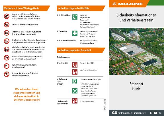 Flyer Sicherheitsinformationen und Verhaltensregeln – Hude