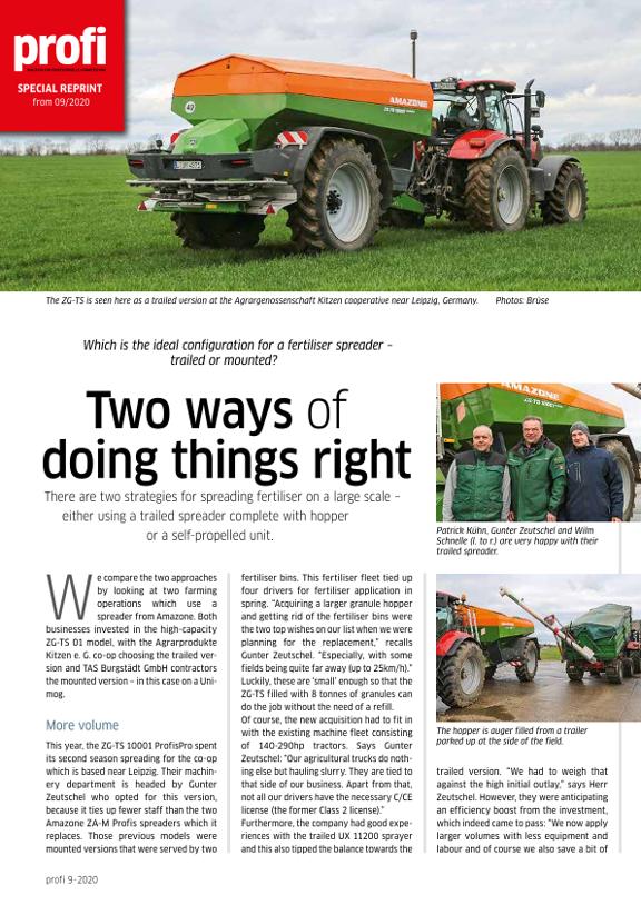Amazone ZG-TS 01 "Two ways of doing things right" - profi reprint 09/2020