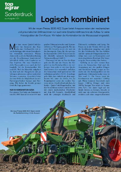 top agrar Sonderdruck "Logisch kombiniert - Precea 3000 ACC Super" 01/2021