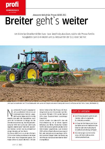 Amazone Precea 6000-2CC "Breiter geht`s weiter" - Sonderdruck profi 12/2020