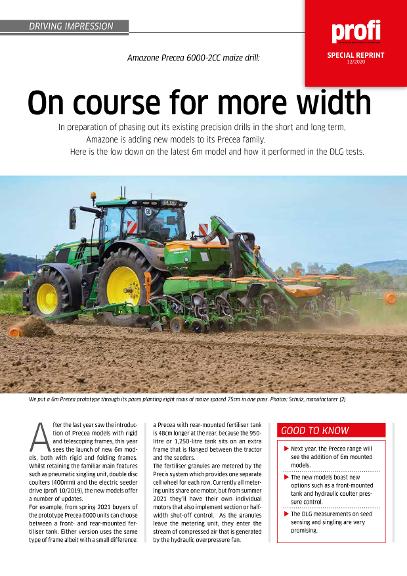 Amazone Precea 6000-2CC "On course for more width" - Special Reprint profi 12-2020