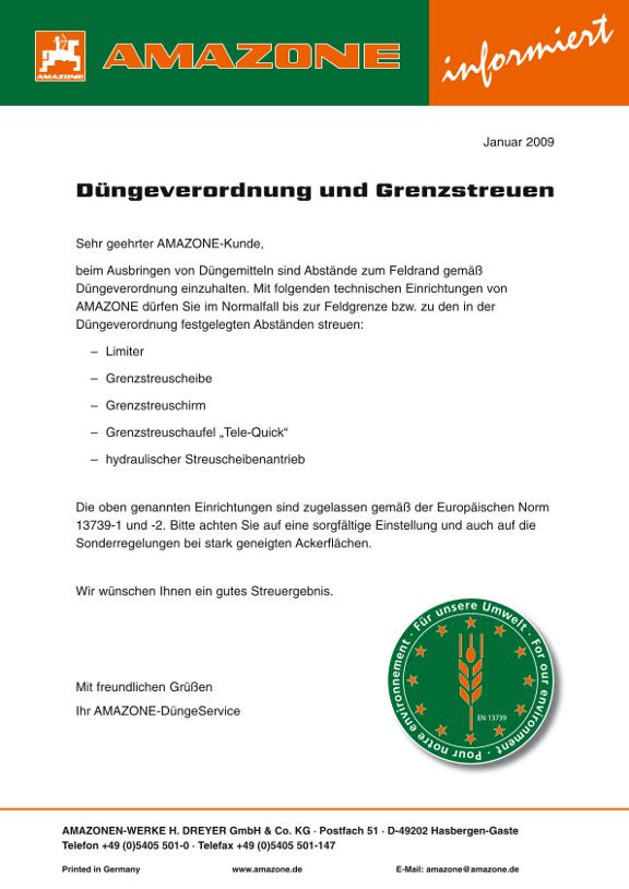 Flyer Düngeverordnung und Grenzstreuen