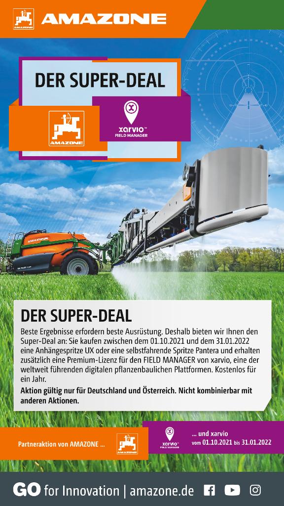Anzeige „DER SUPER-DEAL“ – Partneraktion von AMAZONE und xarvio, 1080x1920pix, rgb