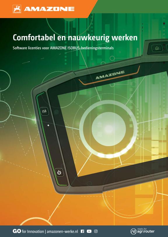 Flyer Software licenties voor ISOBUS-bedieningsterminals