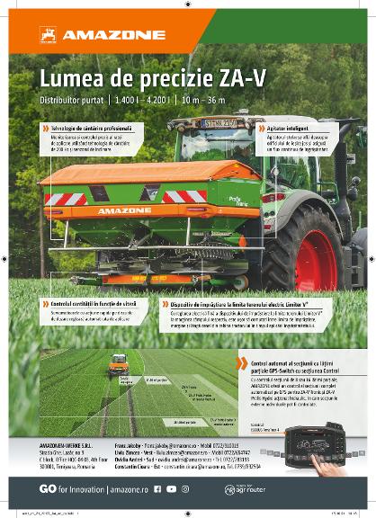 Anzeige "Lumea de precizie ZA-V", A4, 4c, ro