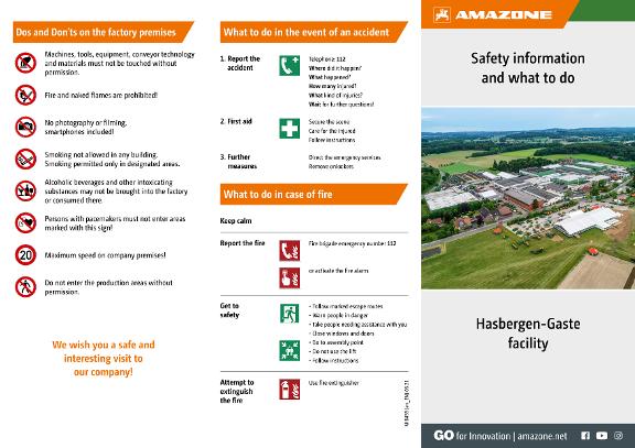 Flyer Safety information and what to do – Hasbergen-Gaste