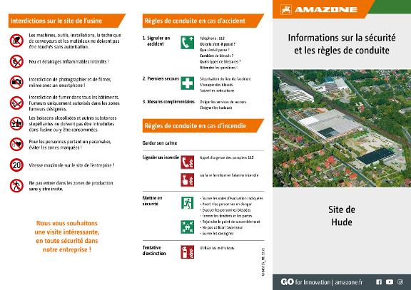 Flyer Informations sur la sécurité et les règles de conduite – Hude