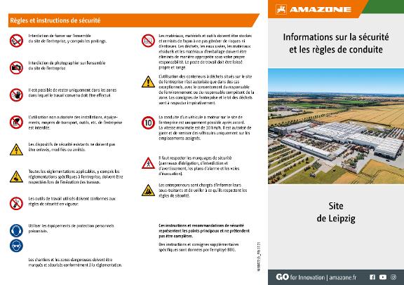 Flyer Informations sur la sécurité et les règles de conduite – Leipzig