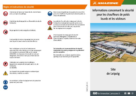Flyer Informations concernant la sécurité pour les chauffeurs de poids lourds et les visiteurs – Leipzig