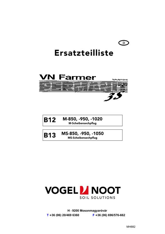 Ersatzteilliste FARMER PERMANIT 3S STANDARD/M(B12)/MS(B13)
