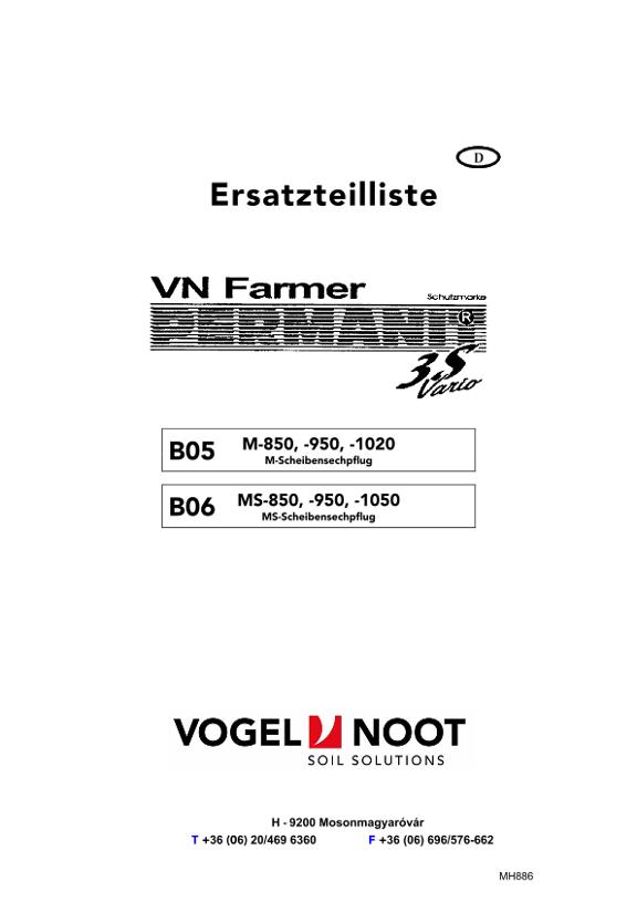 Ersatzteilliste FARMER PERMANIT 3S VARIO/M(B05)/MS(B06)