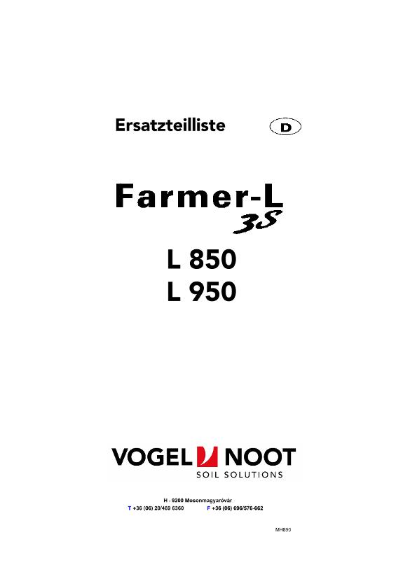 Ersatzteilliste FARMER L 3S/L850/L950