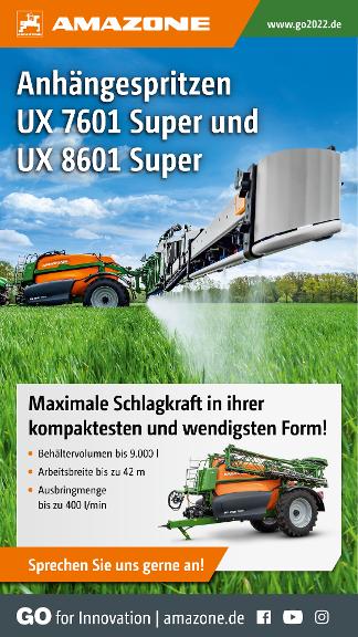 WhatsApp-Anzeige „Anhängespritzen UX 7601 Super und UX 8601 Super“, 1080x1920 pix, rgb