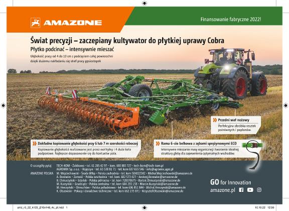 Anzeige „Świat precyzji – zaczepiany kultywator do płytkiej uprawy Cobra”, 210x148, 4c, pl