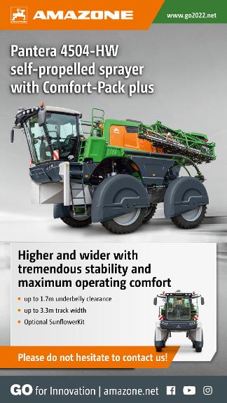 WhatsApp Advertisement „Pantera 4504-HW self-propelled sprayer with Comfort-Pack plus“, 1080x1920 pix, rgb, en