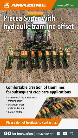 WhatsApp Advertisement „Precea Super with hydraulic tramline offset", 1080x1920 pix, rgb, en