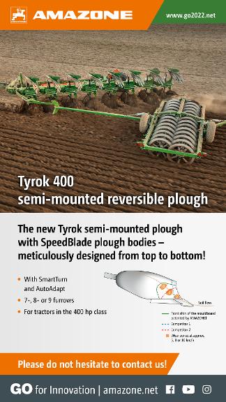 WhatsApp Advertisement „Tyrok 400 semi-mounted reversible plough“, 1080x1920 pix, rgb, en