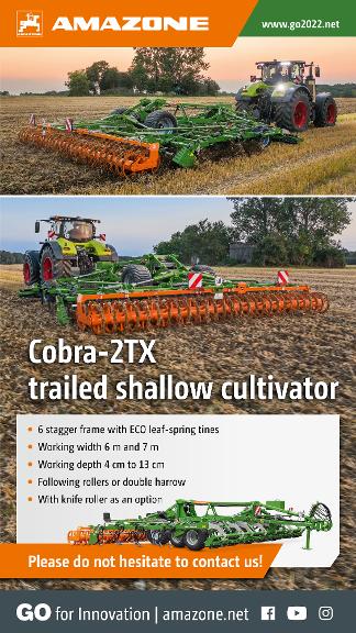 WhatsApp Advertisement „Cobra-2TX trailed shallow cultivator“, 1080x1920 pix, rgb, en