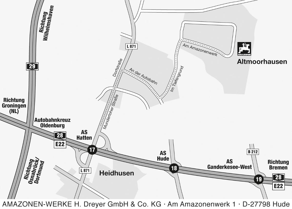 Anfahrtskarte Altmoorhausen mit Adressen 01 131128