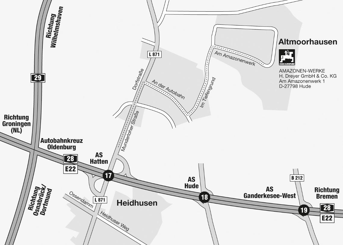 Anfahrtskarte Altmoorhausen mit Adressen 02 131128