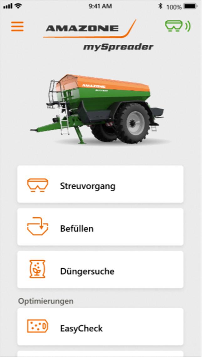Screenshot mySpreader App