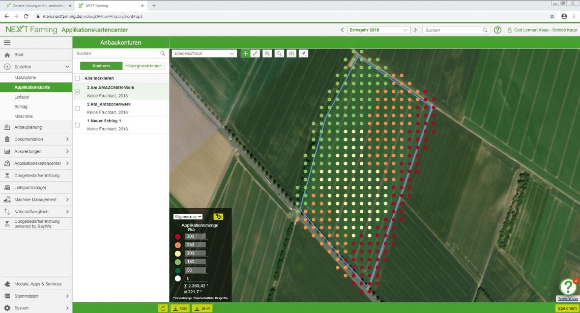 NextFarming Applikationskartencenter
